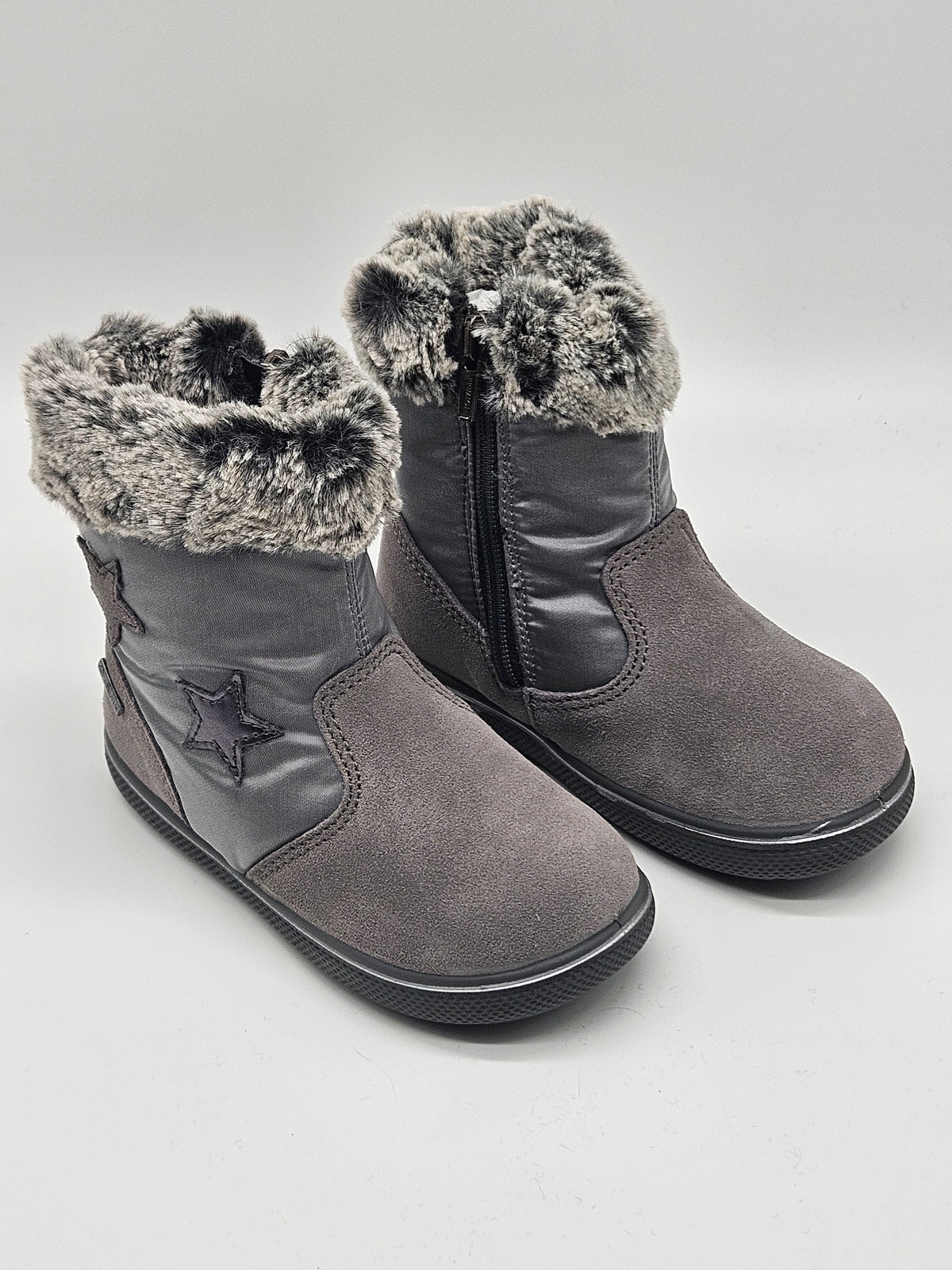 Primigi Winterstiefel hellgrau Leder Vorderansicht – Wichtel Outlet