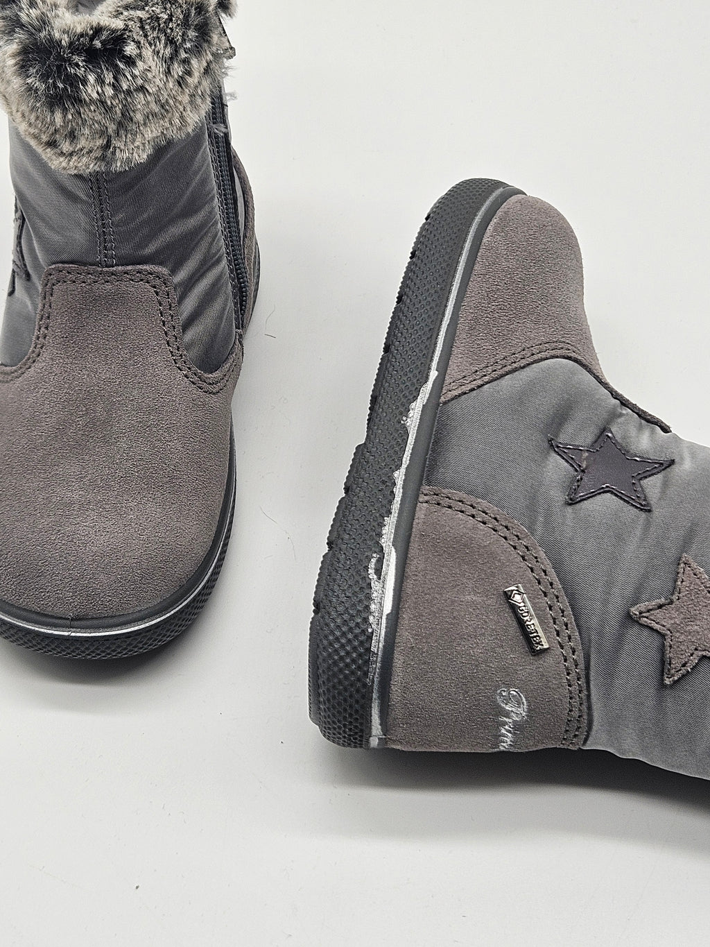 Primigi Winterstiefel hellgrau Leder Seitenansicht – Wichtel Outlet