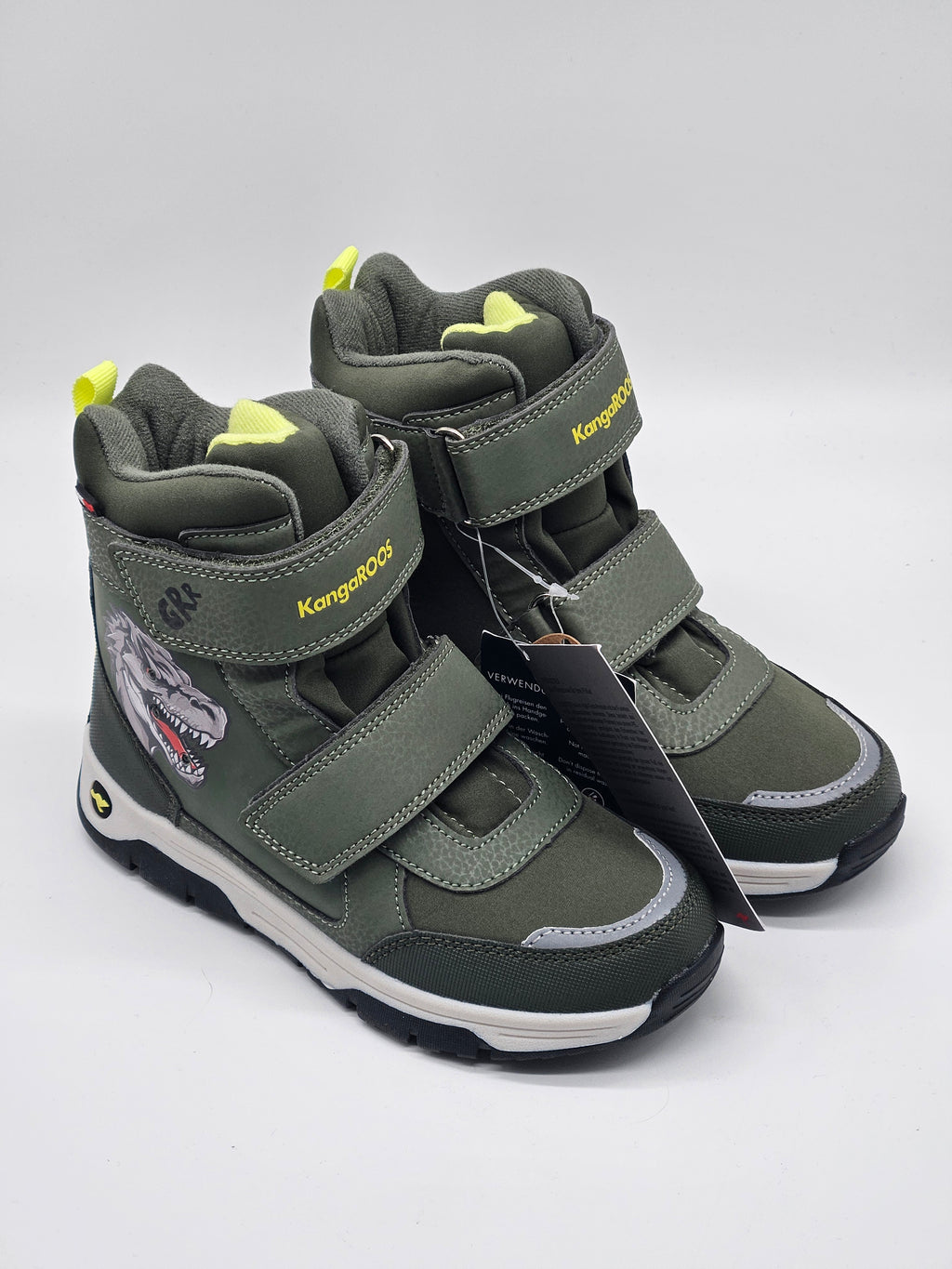 Kangaroos T-Rex Sneaker High, schwarze Turnschuhe mit Dinosaurier-Design und sportlicher Sohle, hochwertiger Markenfußschuh