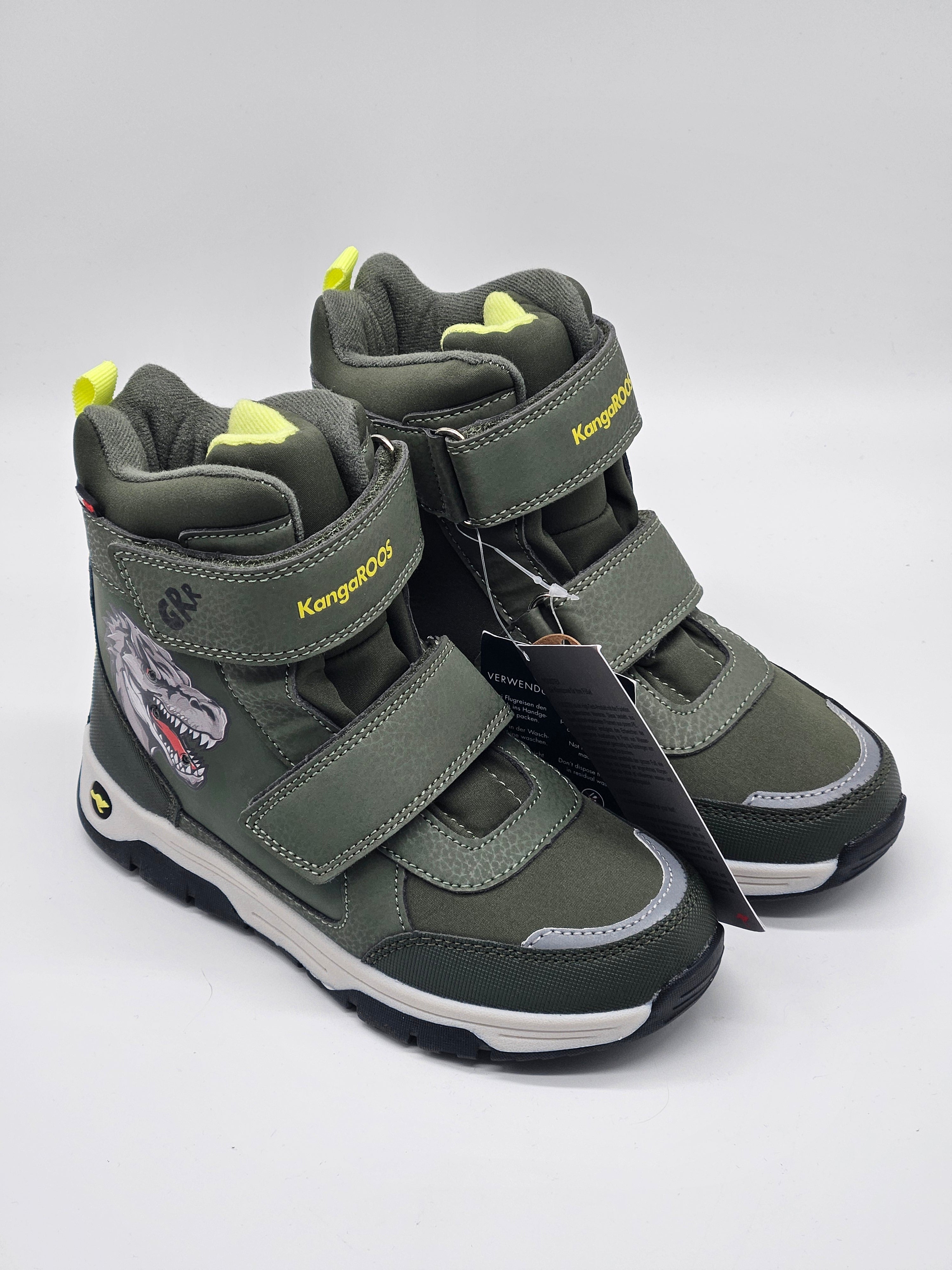 Kangaroos T-Rex Sneaker High, schwarze Turnschuhe mit Dinosaurier-Design und sportlicher Sohle, hochwertiger Markenfußschuh