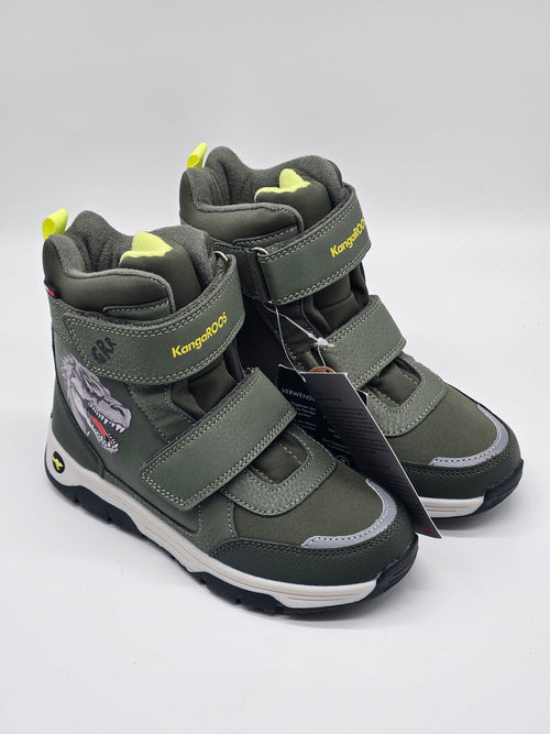 Kangaroos T-Rex Sneaker High, schwarze Turnschuhe mit Dinosaurier-Design und sportlicher Sohle, hochwertiger Markenfußschuh