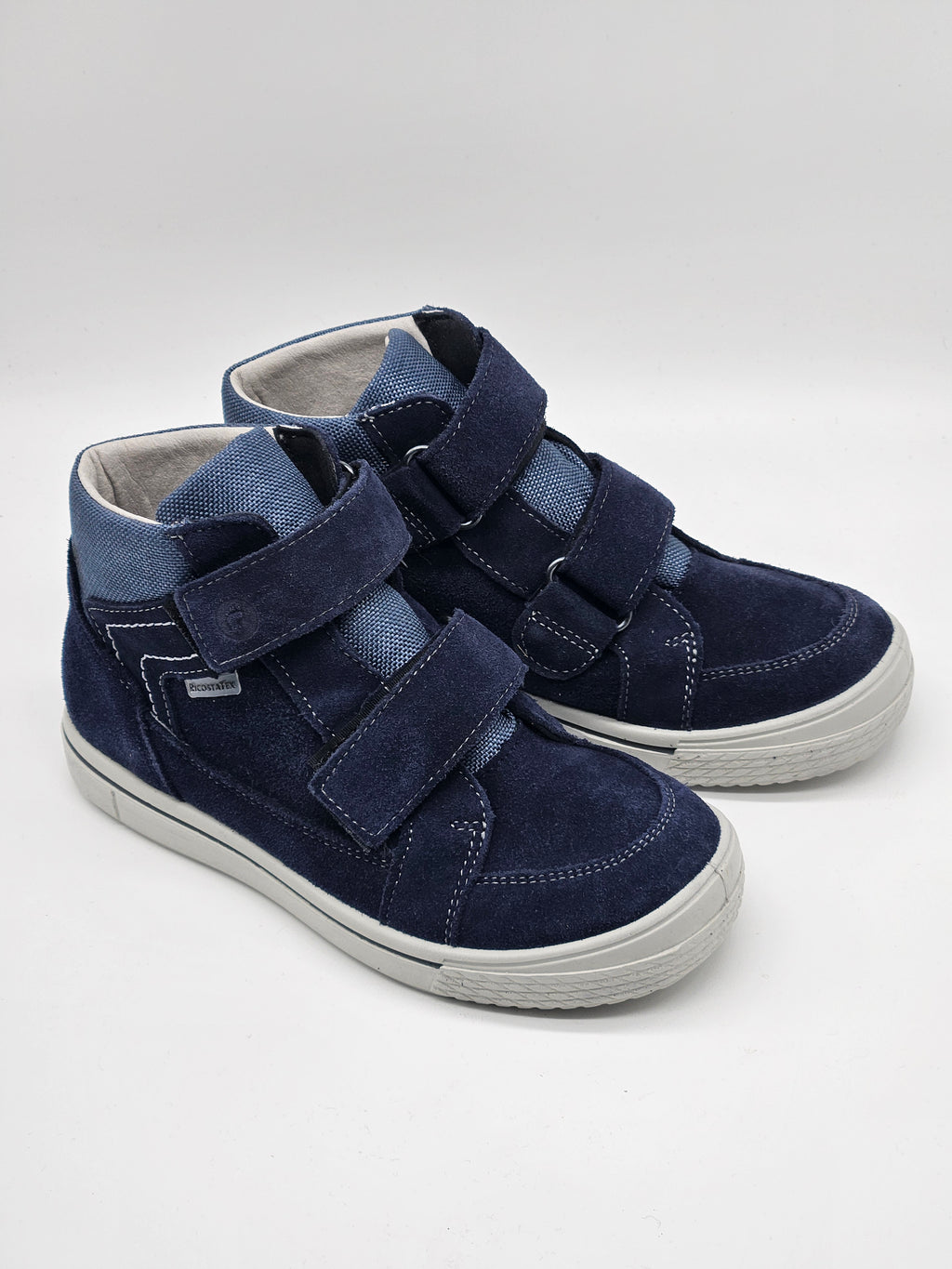 Sneaker Ricosta Jasper s in Blau aus Leder mit Klettverschluss und strapazierfähiger Sohle, für Kinder bequem und stilvoll.