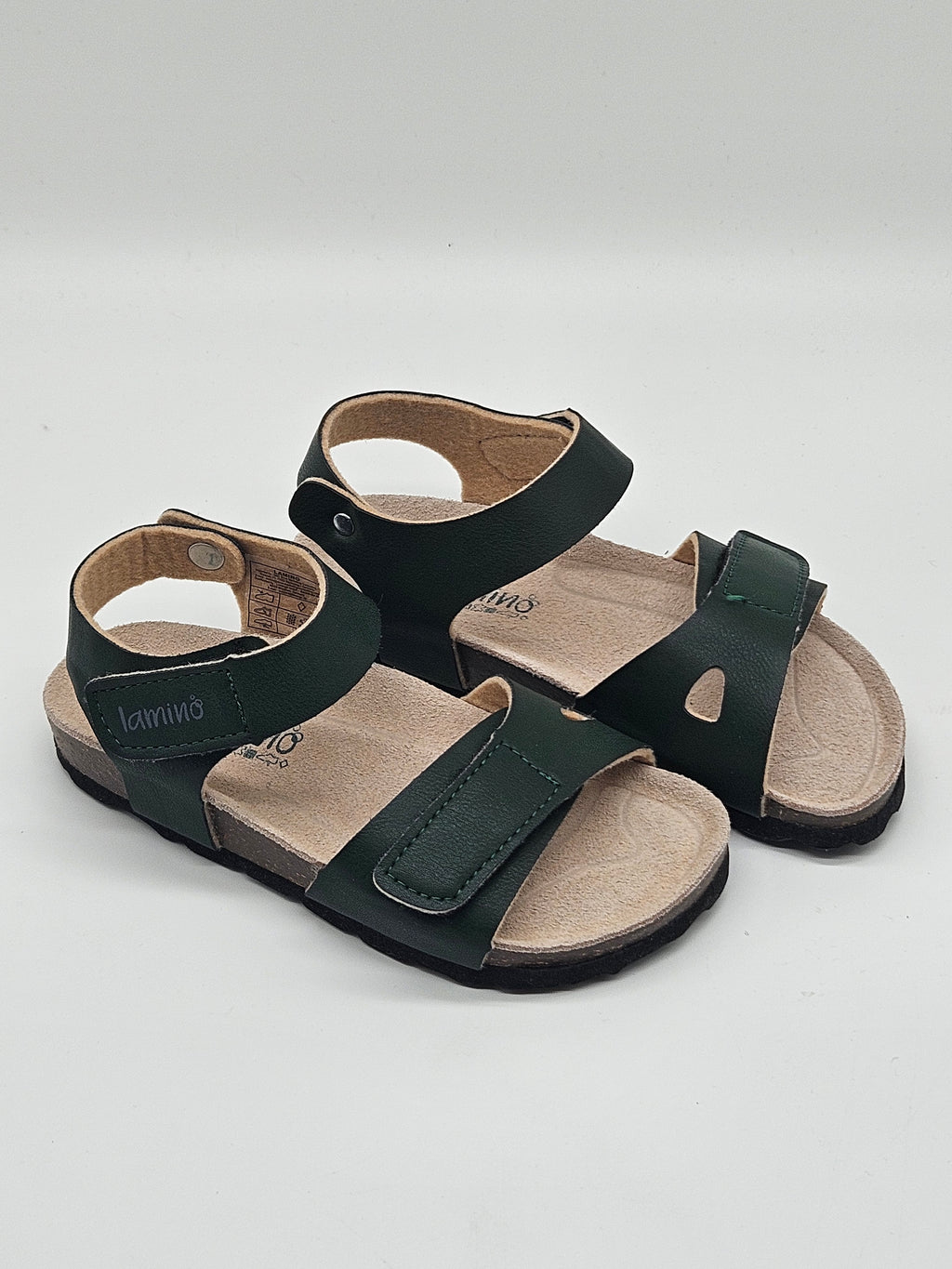 Lamina Sandalen in beiger Lederoptik mit doppeltem Riemen, bequemer Absatz und verstellbarem Knöchelriemen, Damen Schuhe
