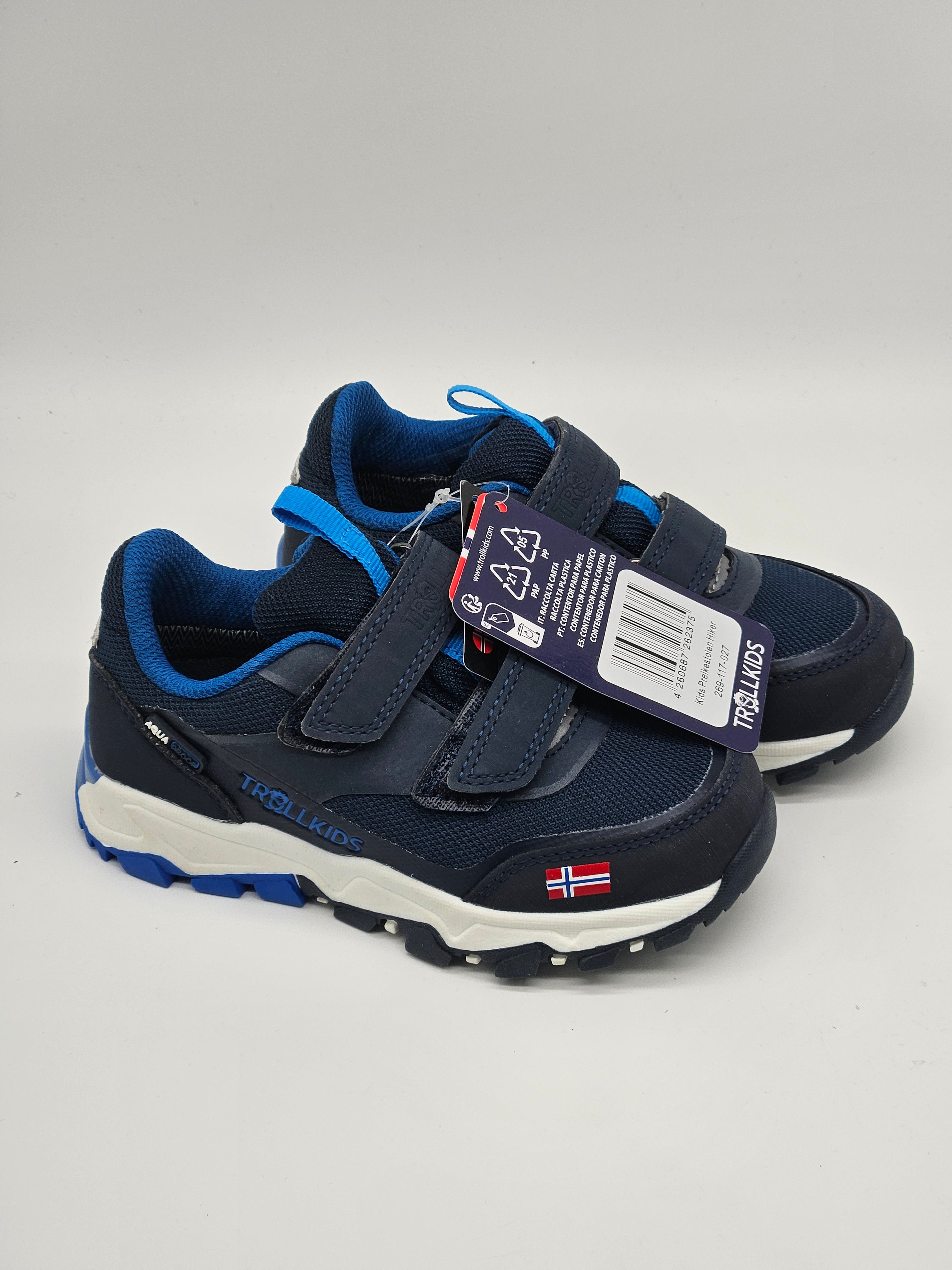 Trollkids Preikestolen Hiker Sneaker in Grau mit robustem Design für Kinder, langlebiges Obermaterial und bequeme Sohle.