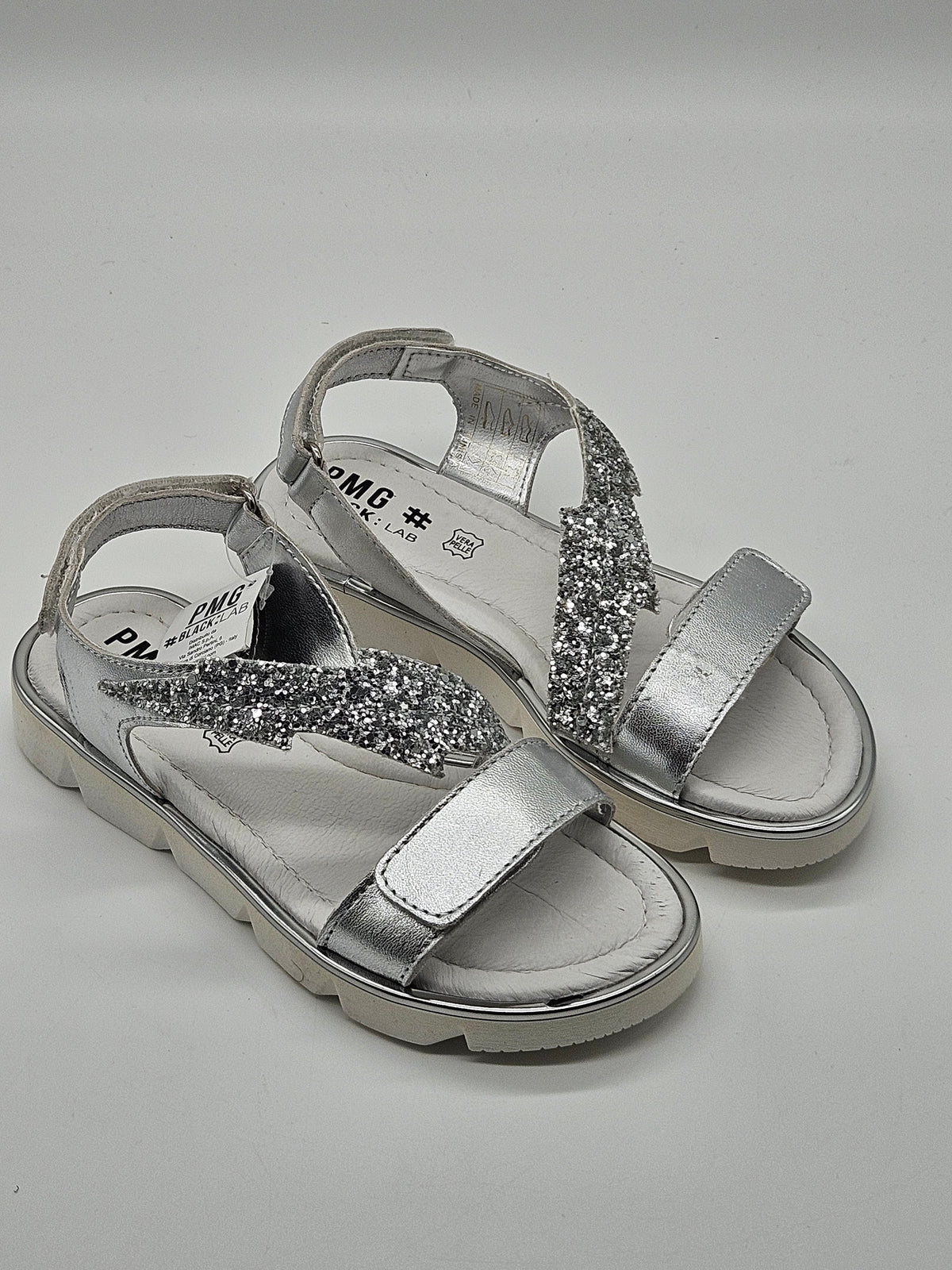 PMG Sandalen silber Kinder Vorderansicht – Wichtel Outlet