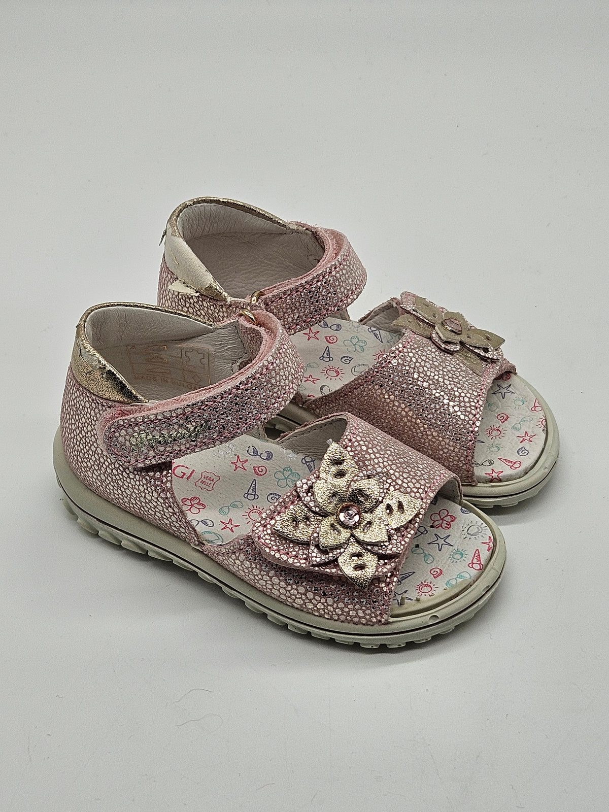 Primigi Leder-Sandalen rosa Kinder Vorderansicht – Wichtel Outlet