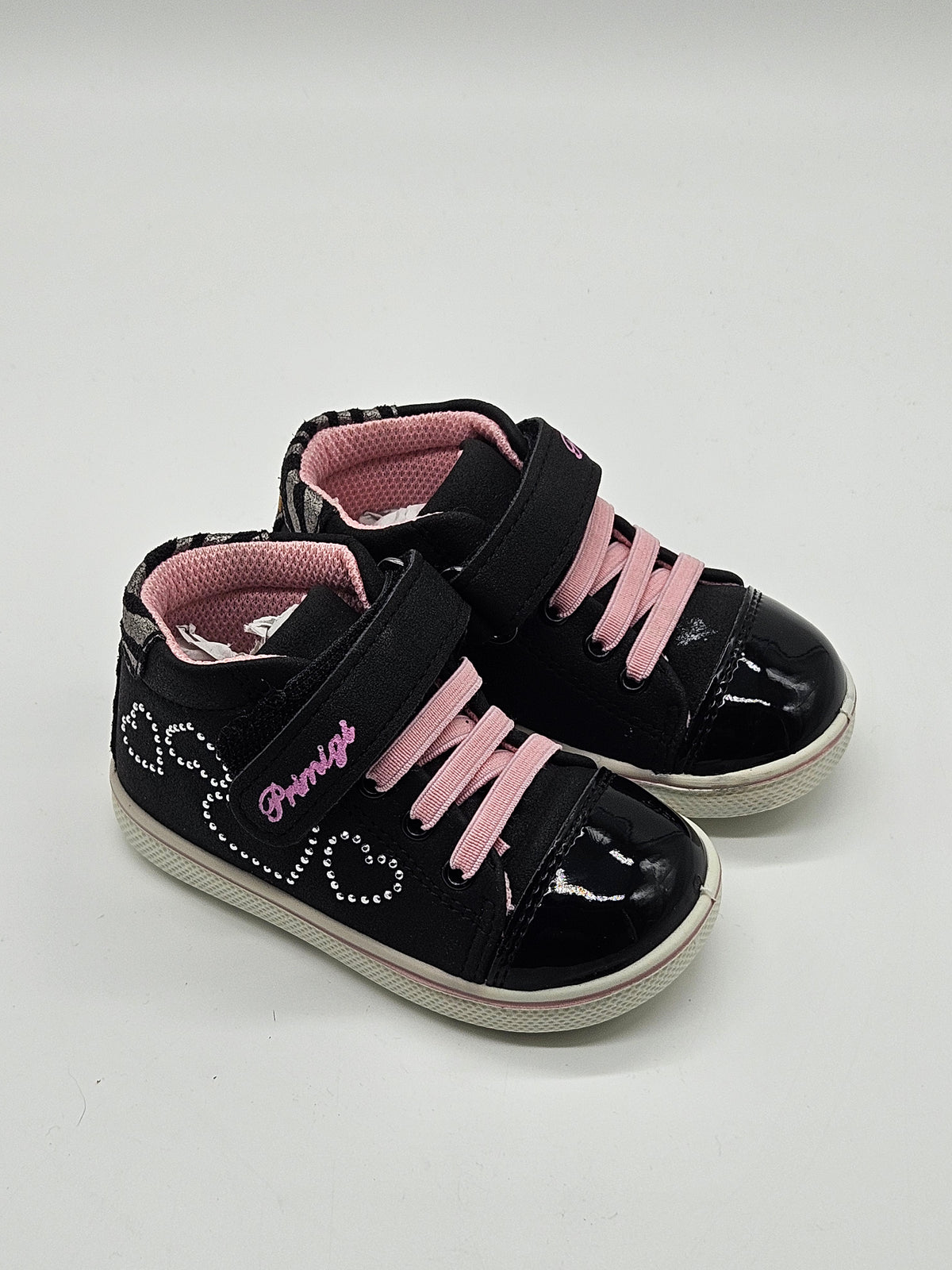 Primigi Leder-Sneaker schwarz Kinder Vorderansicht – Wichtel Outlet
