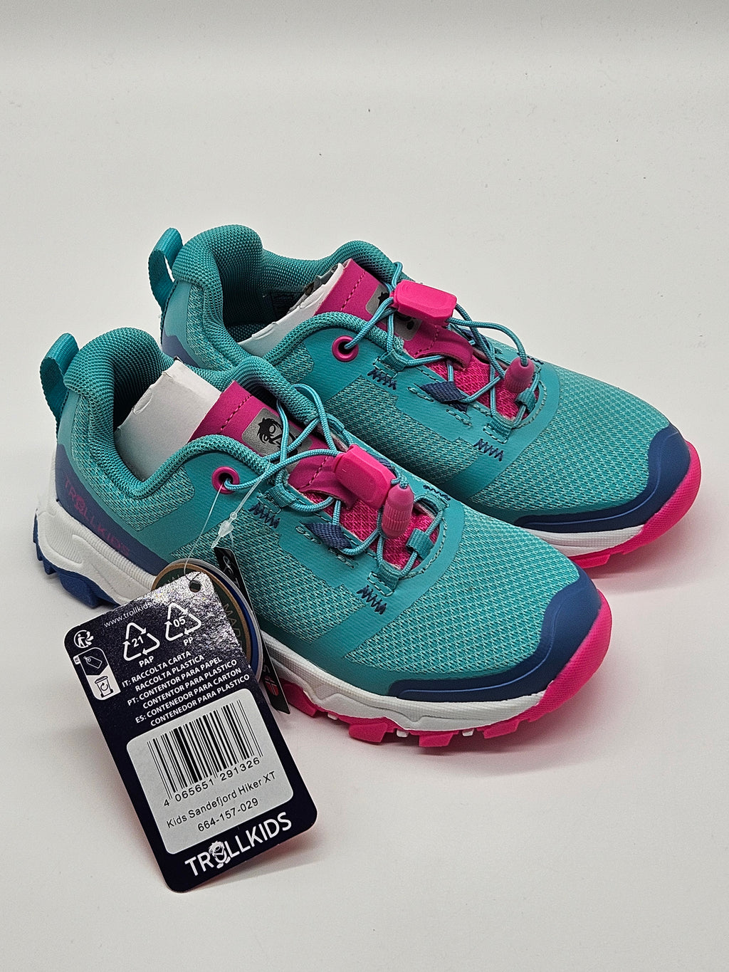 Trollkids Sandefjord Hiker Wanderschuhe türkis Gr.29 Vorderansicht – Wichtel Outlet