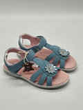 Richter Eule Sandalen Leder blau Mädchen Gr.32 Vorderansicht – Wichtel Outlet