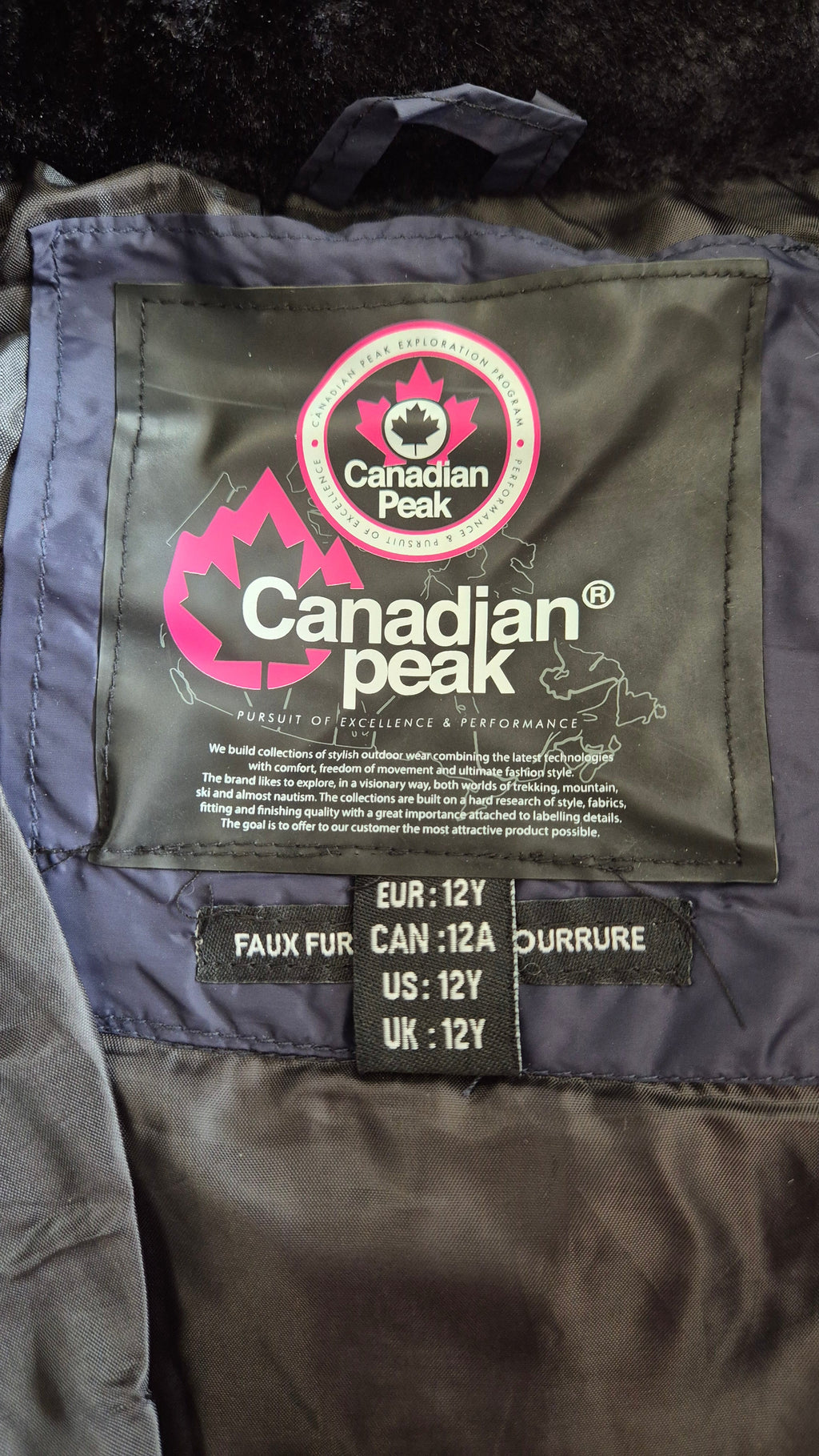 Canadian Peak Steppjacke dunkelgrau Gr.152 Detailansicht – Wichtel Outlet