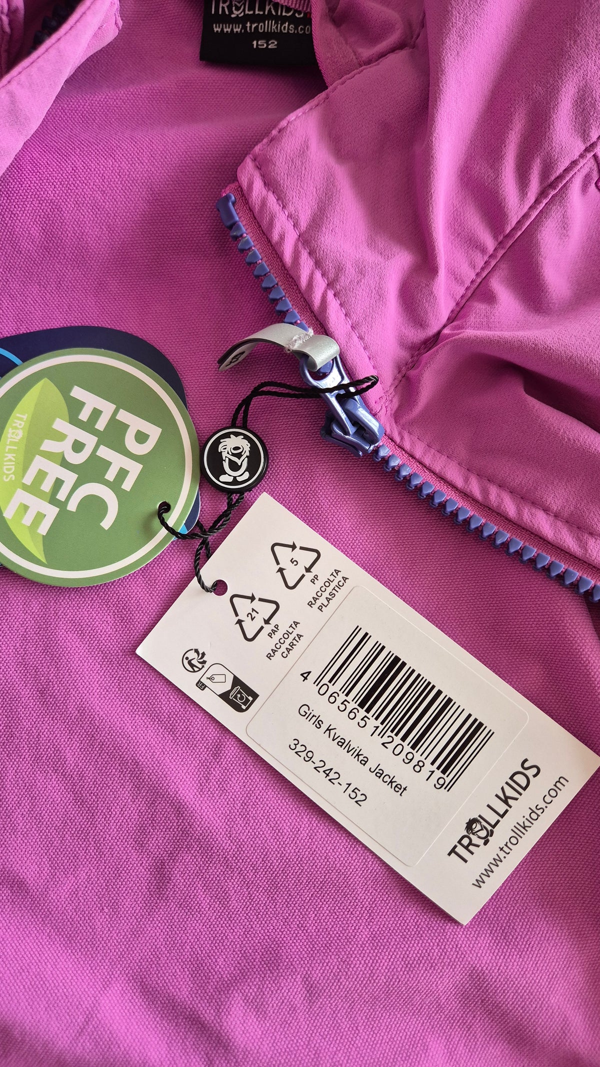 Trollkids Girls Kvalvika Jacket pink Gr.152 Rückansicht – Wichtel Outlet