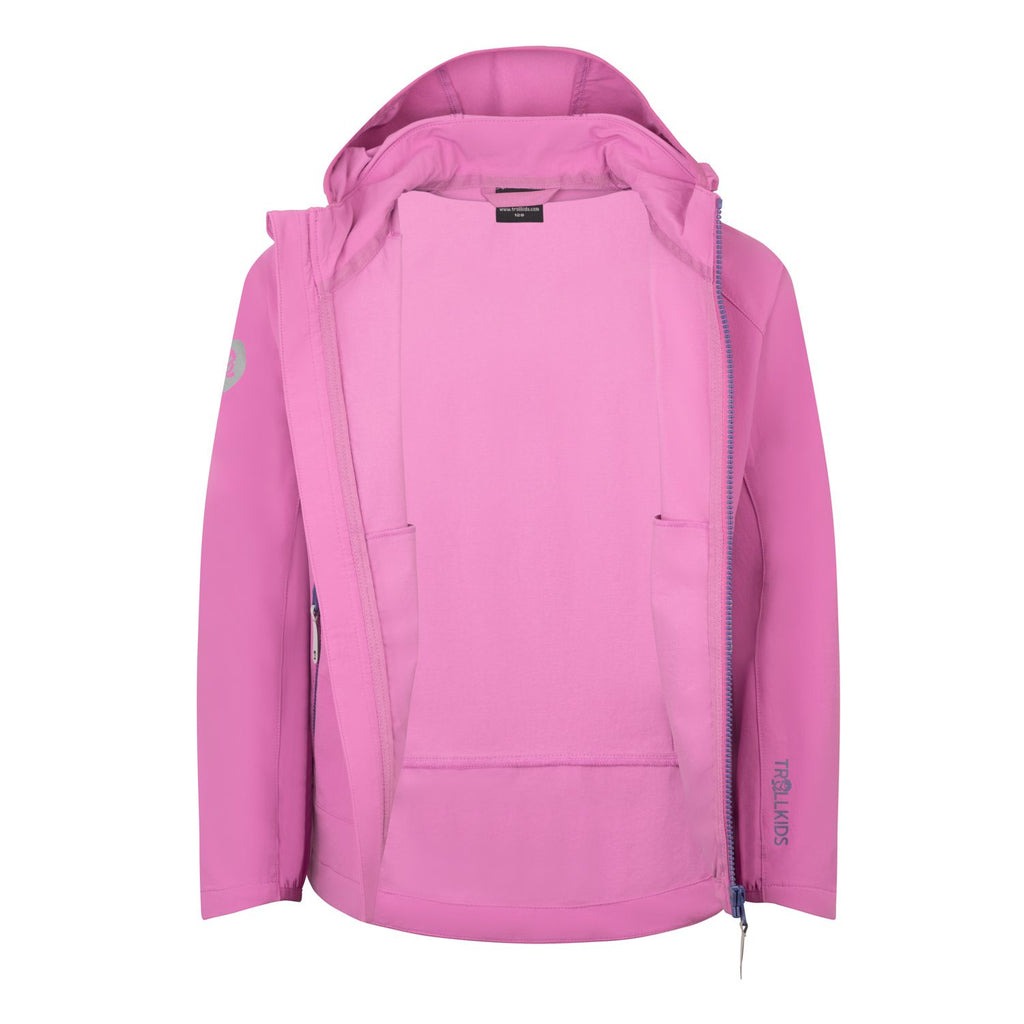Trollkids Girls Kvalvika Jacket pink Gr.152 Seitenansicht – Wichtel Outlet
