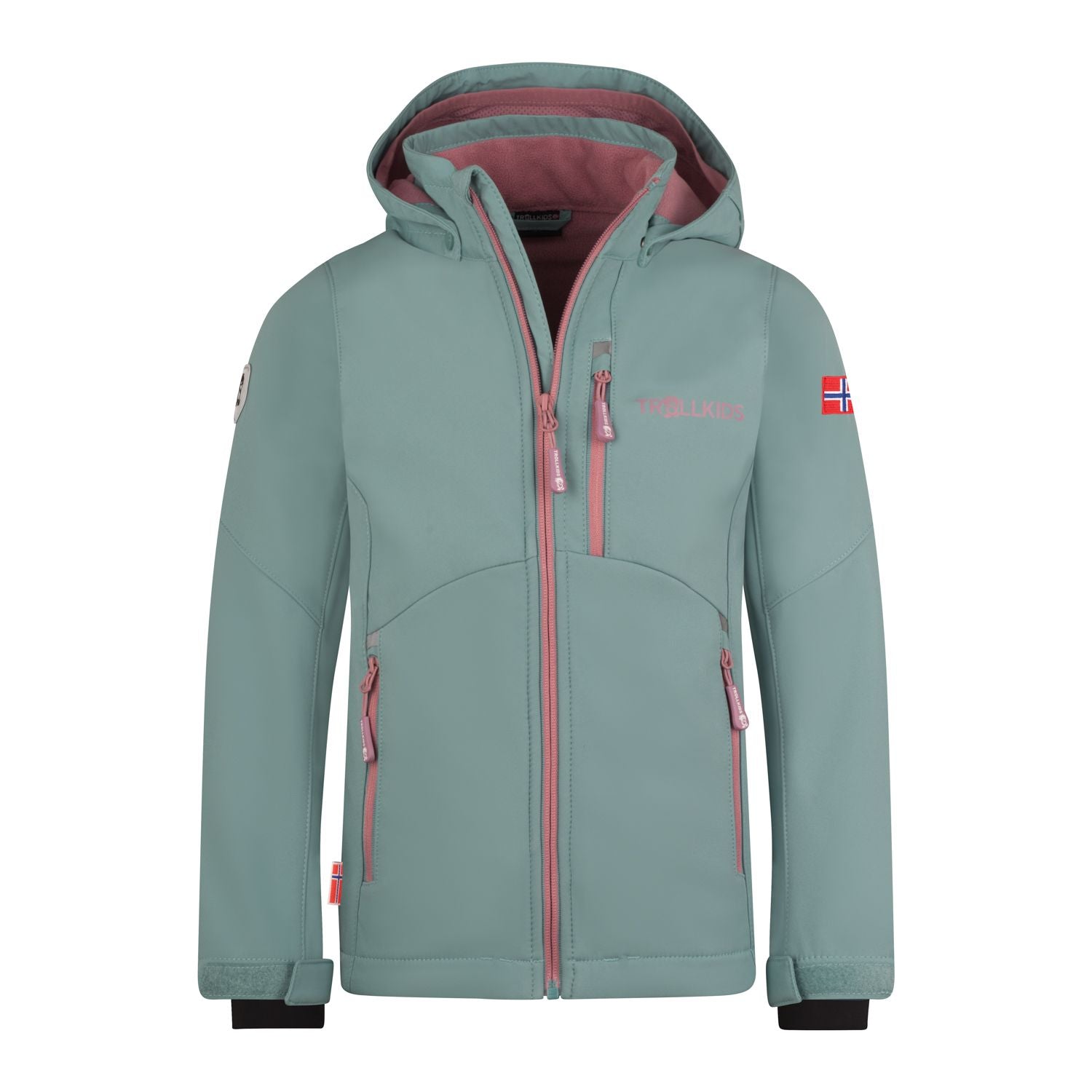 Trollkids Mädchen Balestrand Softshell Jacke in dunkelblau, wind- und wasserabweisend, mit Kapuze und Reißverschluss.