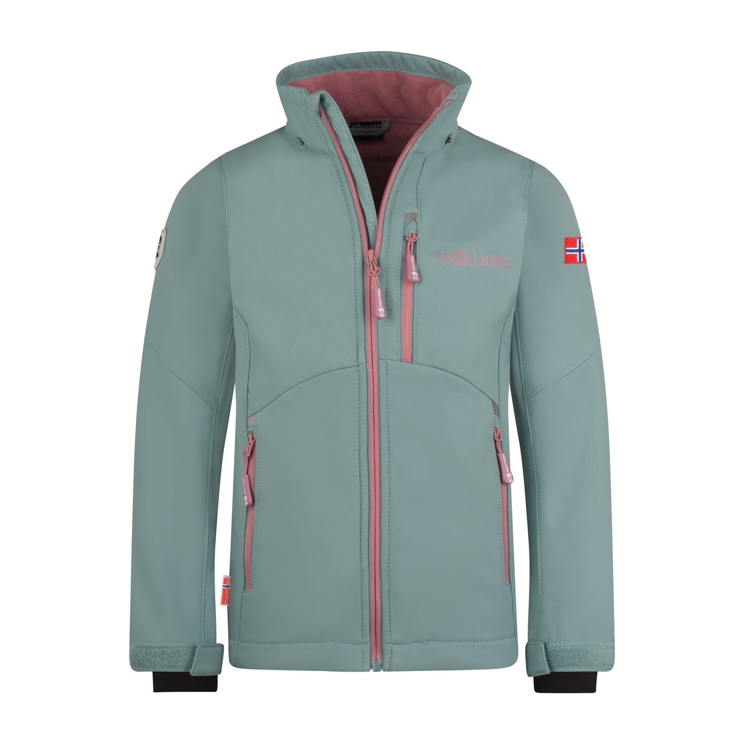 Trollkids Balestrand Softshell Jacke für Mädchen, winddicht und atmungsaktiv, in schlichter Farbgebung, mit Kapuze und Reißverschluss.